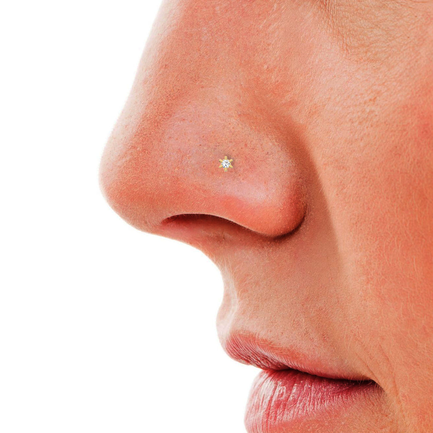 0.03 Carat Natural Diamond Nose Pin - HI Color, VS-SI Clarity.